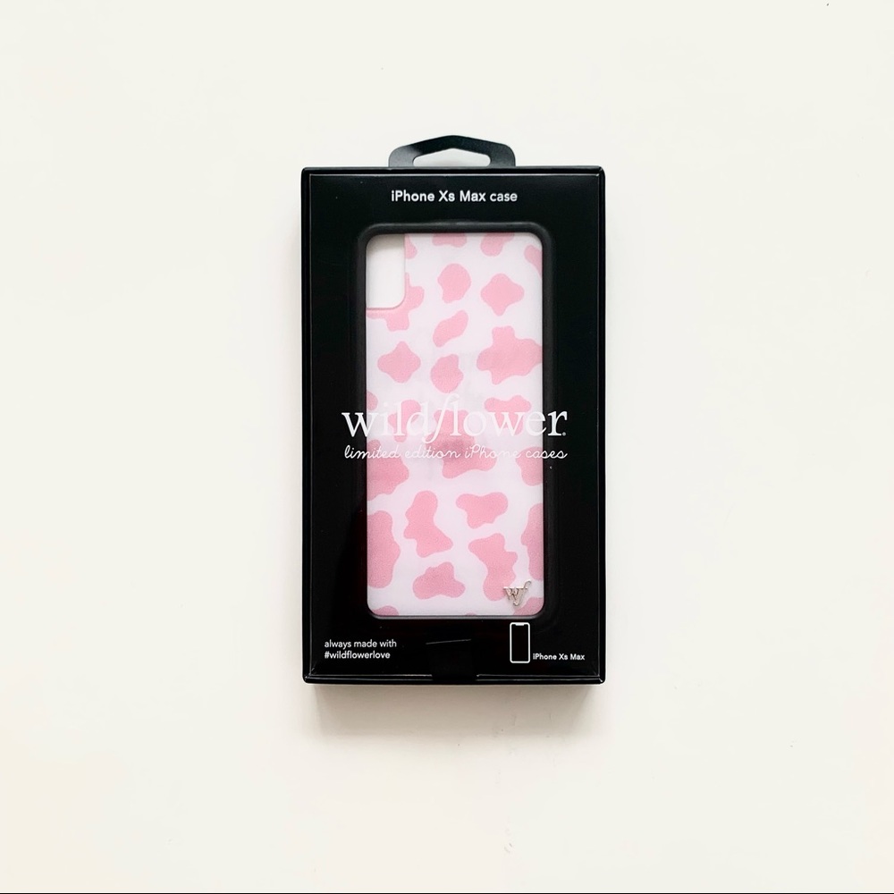 WILDFLOWER | BNIB PINK MOO COW PRINT IPHONE CASE (XS MAX)